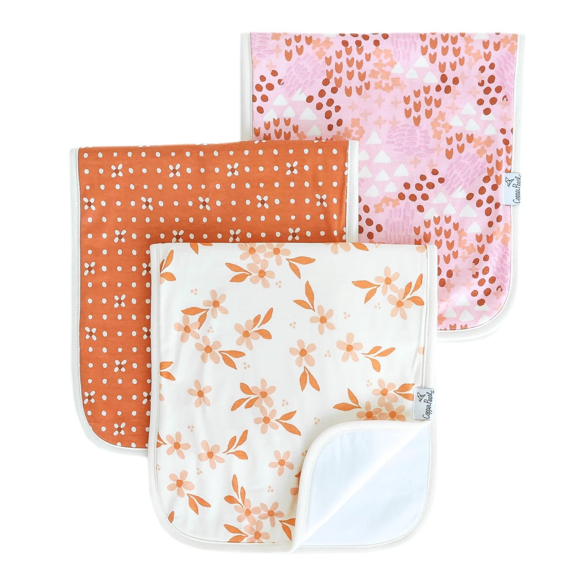 Copper Pearl Burp Cloths-Rue