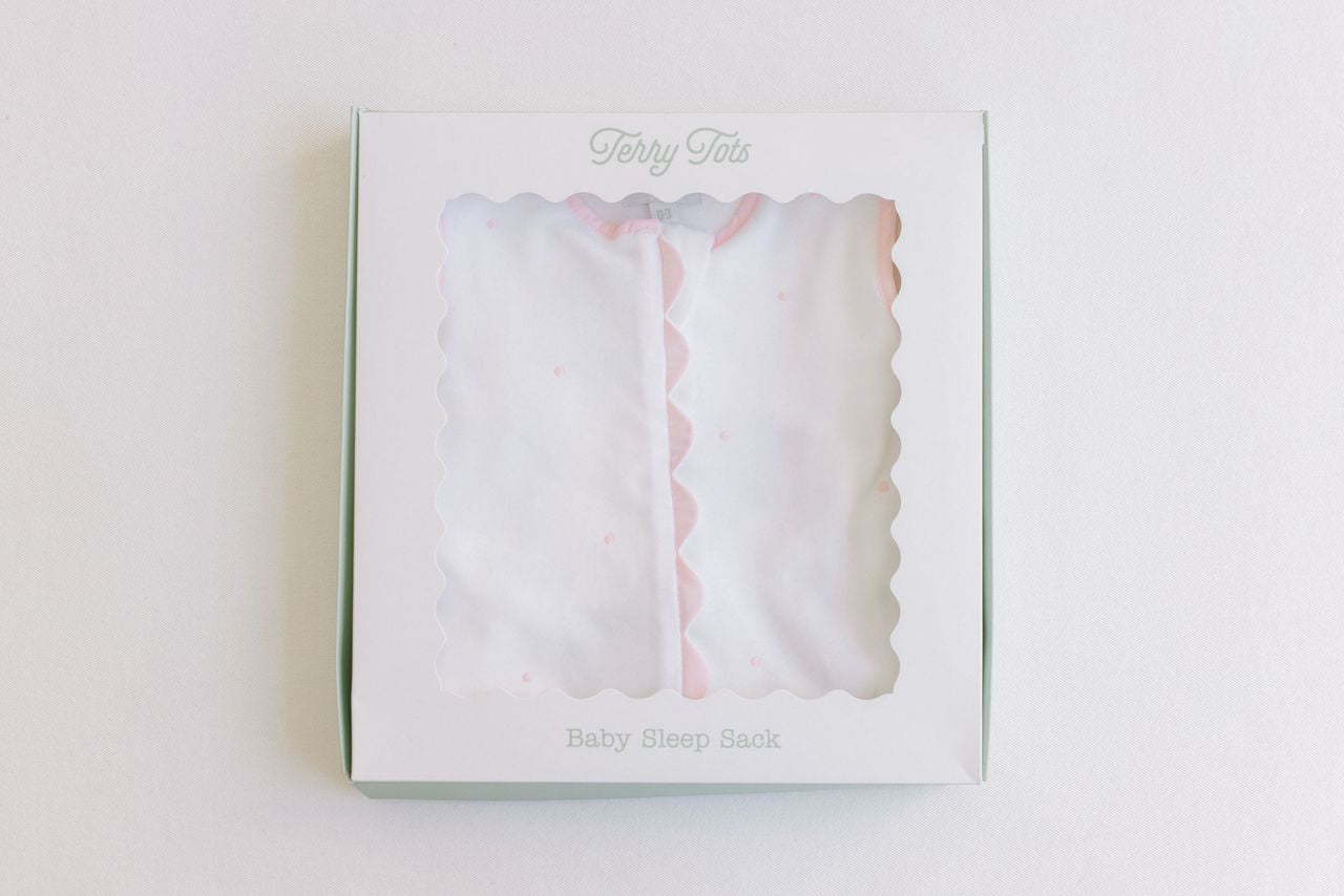 Terry Tots Pink Embroidered Dot Sleepsack