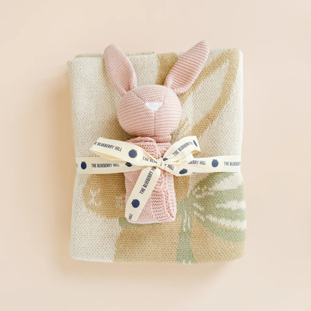 The Blueberry Hill Pastel Floral Bunny Blanket Lovey Gift Set