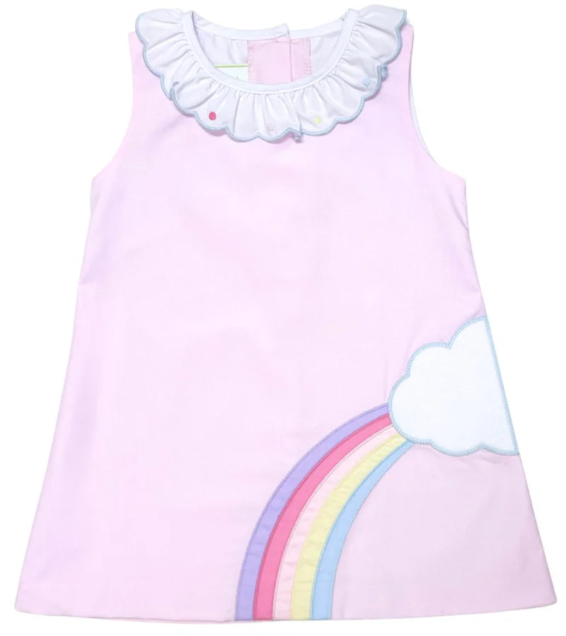 Zuccini Kids | Rainbow Amelie Dress, Light Pink Broadcloth