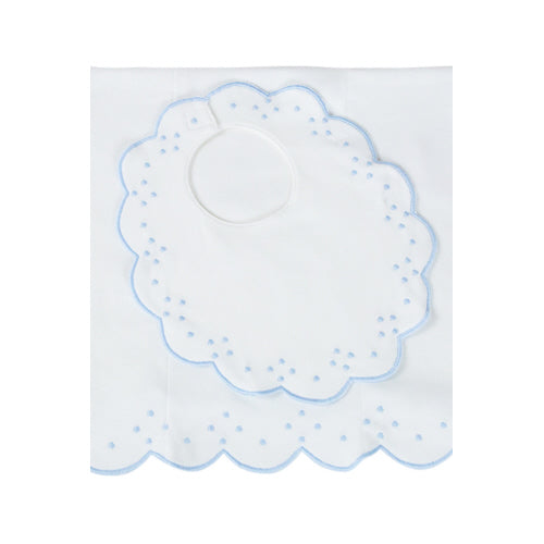 The Proper Peony | Bib & Burp Set - Scallop Dot