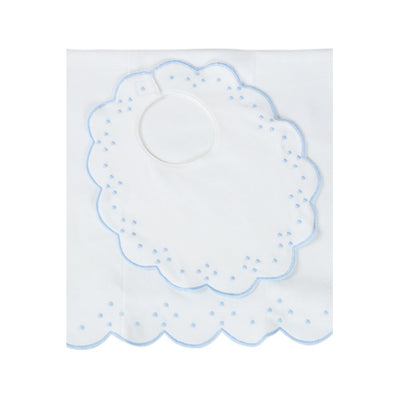 The Proper Peony | Bib & Burp Set - Scallop Dot