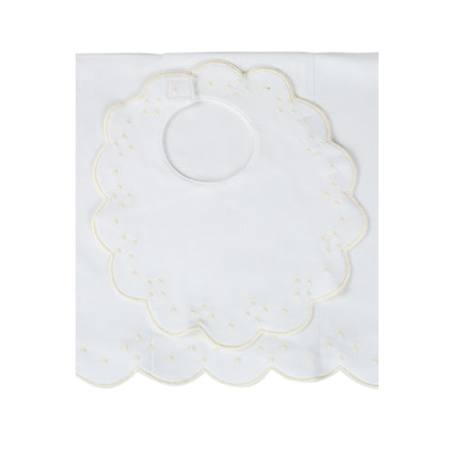 The Proper Peony | Bib & Burp Set - Scallop Dot
