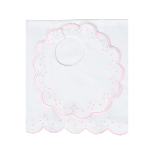 The Proper Peony | Bib & Burp Set - Scallop Dot