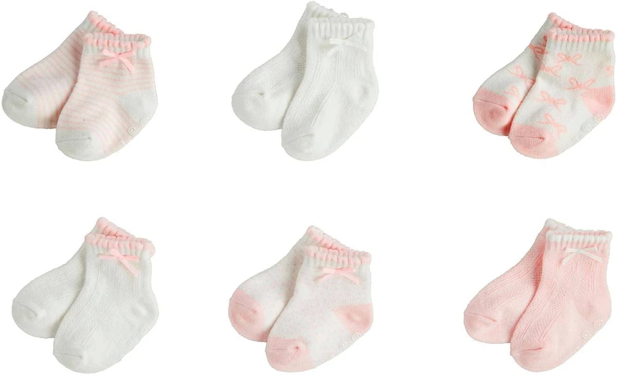 Mud Pie Pink/White Baby Socks 0-6 months