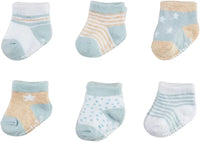 Mud Pie Blue/Tan/White Baby Socks 0-6 months