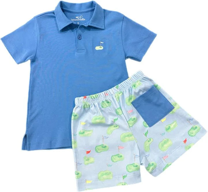 James & Lottie | Golf Polo in PUTT-er UP