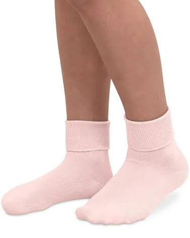 Jefferies Socks| Smooth Toe Organic Cotton Turn Cuff Socks- Pink