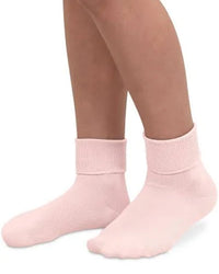 Jefferies Socks| Smooth Toe Organic Cotton Turn Cuff Socks- Pink