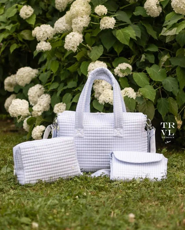 TRVL DESIGN | Quilted Stroller Bag Bundle in Pimlico Stripe Blue + Changer Mat+ Everyday