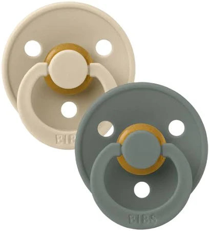 BIBS Colour Anatomical Pacifier set of 2- Vanilla/Pine