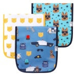 Copper Pearl | Premium Burp Cloth Set in Policeman