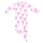 Copper Pearl | Bamboo Convertible Zip-Up Footie Pajama in Bow My Gosh
