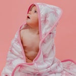 Copper Pearl | Premium Baby Knit Hooded Towel in Bow My Gosh