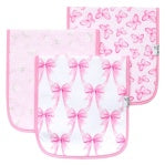 Copper Pearl | 3 Pack Premium Burp Cloths in Bow My Gosh