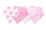 Copper Pearl | 4 Pack Baby Bandana Bibs in Bow My Gosh