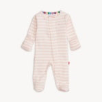 Magnetic Me Pink Stripe Organic Cotton Footie