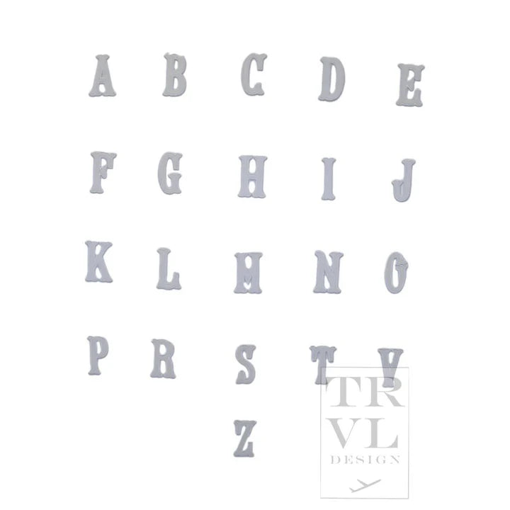 TRVL Design Letter Applique Stickers- White