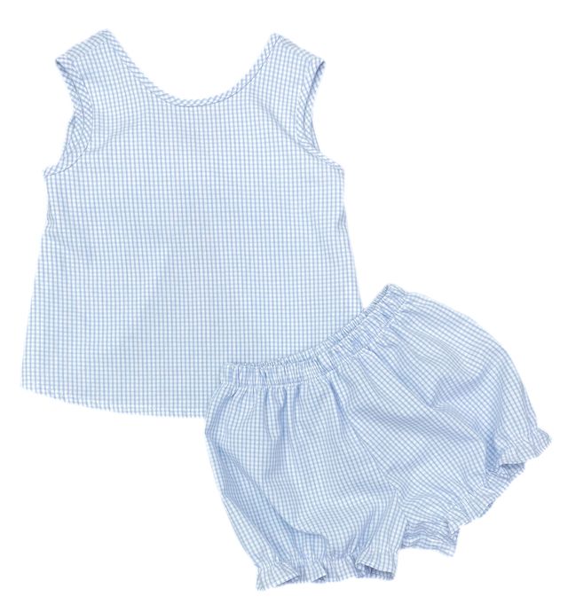 James & Lottie | Bloomer Set in Blue Gingham